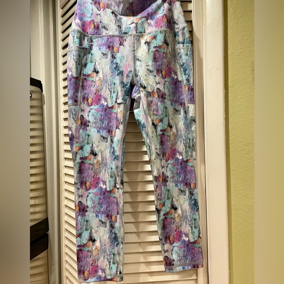 RBX Brush Stroke Paint Splatter Print Watercolor Colorful Leggings Sz S P SP - Picture 3 of 16